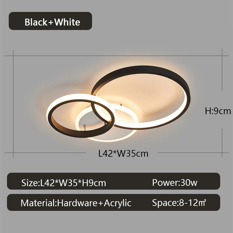 Modern led ceiling lights for Living room decoration Bedroom Study Room Ceiling light led ceiling lamp Black or Gold