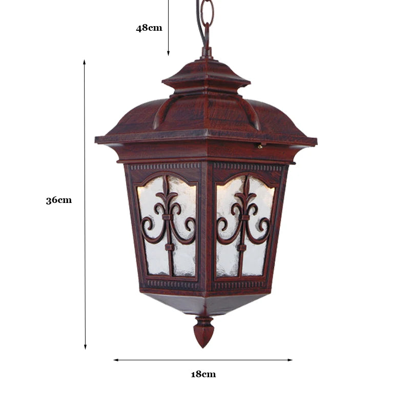 European style outdoor waterproof chandelier outdoor villa garden lamp retro balcony aisle corridor