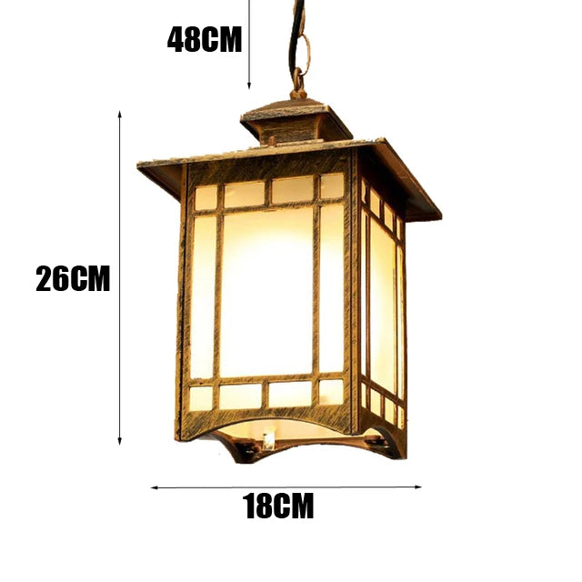 Outdoor Chandelier Waterproof Balcony Corridor New Chinese Outdoor Garden Villa Courtyard