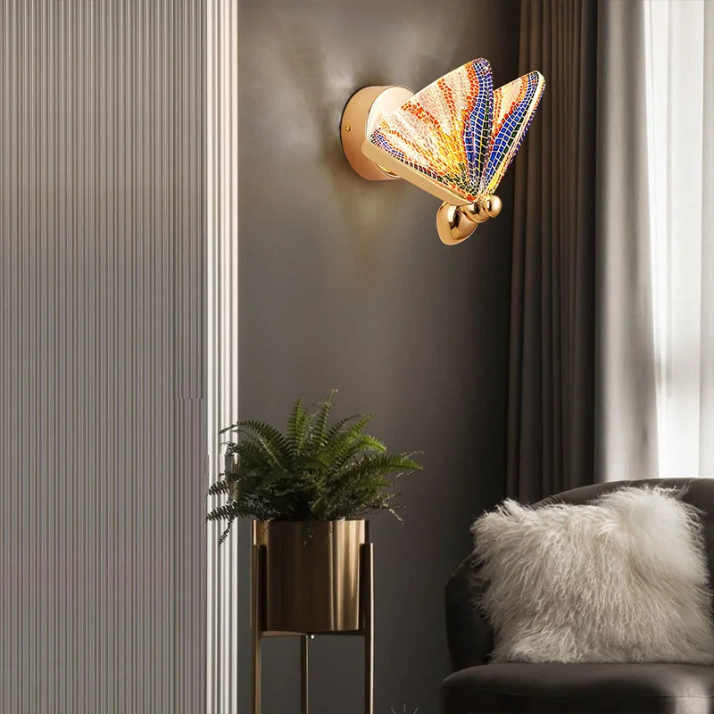 LED Butterfly Wall Lamp Nordic Indoor Lighting Modern Light Bedside Bedroom Christmas Home Decoration Wall Lamps бра настенные