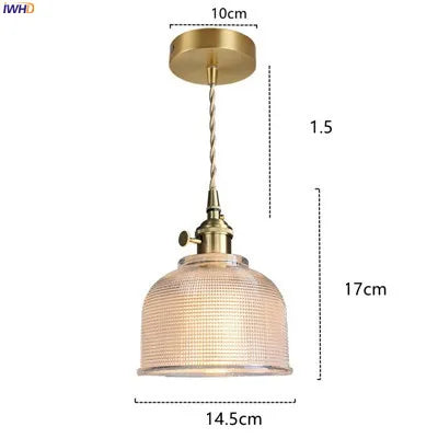 Nordic Style Glass Pendant Lighting Fixtures Bedroom Living Room Lights Copper Modern LED Hanging Lamp Light Luminaire