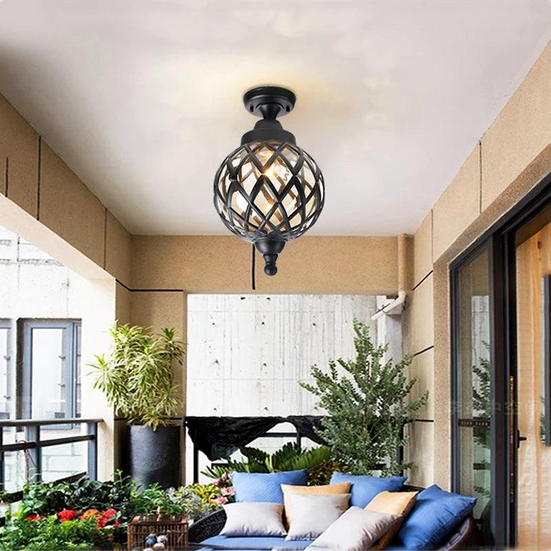 Retro Outdoor Waterproof And Moisture-Proof Entrance European-Style American Bathroom Toilet Balcony Aisle Ceiling Lamp