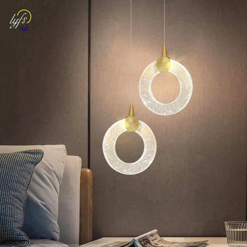 Crystal LED Pendant Light Indoor Lighting For Home Living Room Decoration Dining Tables Bed Bedroom Bedside Hanging Lamp