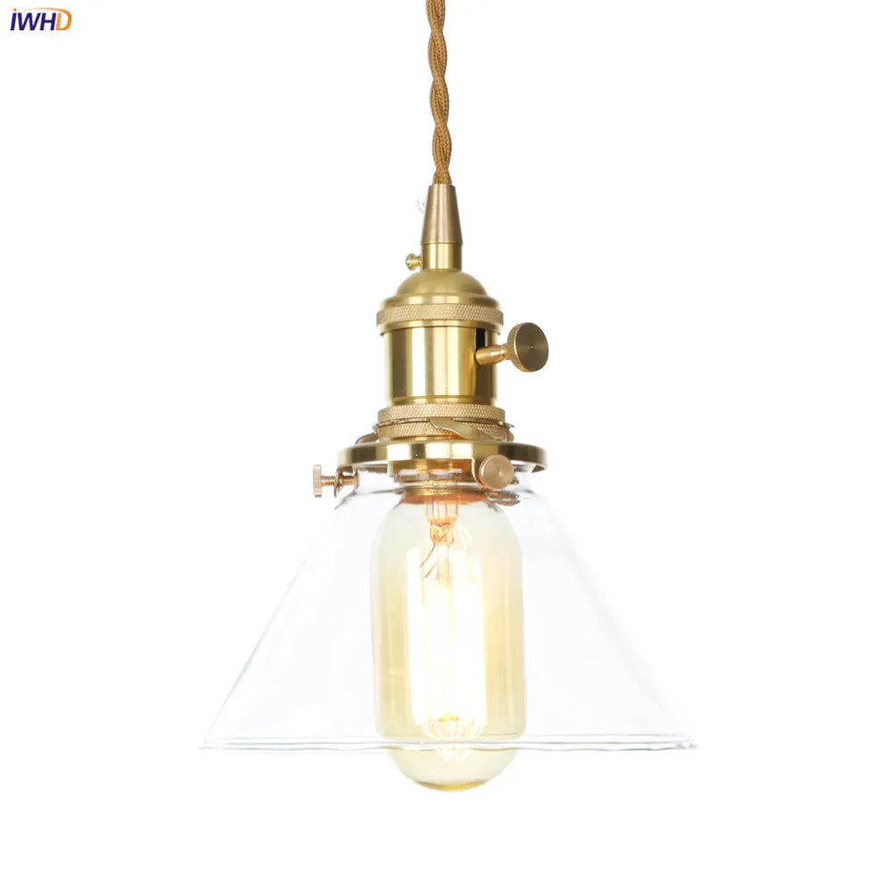 Japan Style Clear Glass Pendant Lights Switch Caft Dinning Living Room Nordic Modern Hanging Lamp Light Lampara Colgante