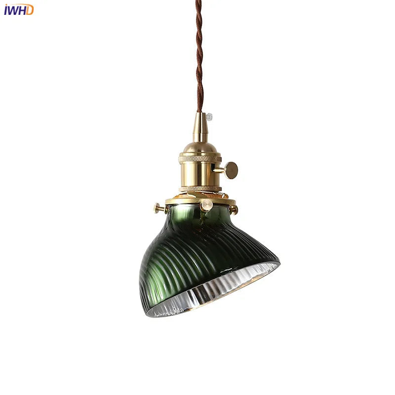 Japanese Glass Pendant Lights Fixtures Bedroom Living Room Light Copper Nordic Modern LED Pendant Lamp Luminaire Lighting