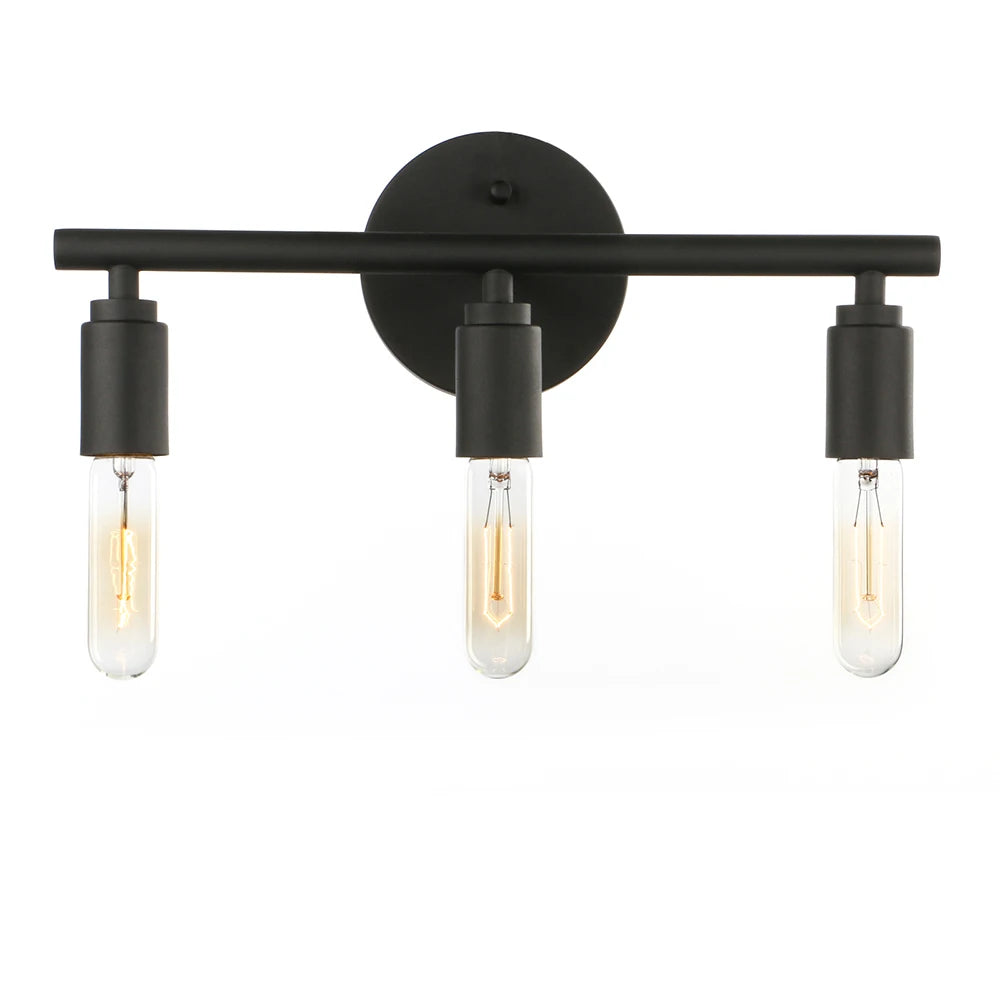 3 Light Sconce Light Matte Black Simplicity Bathroom Vanity Light Bedroom wall light