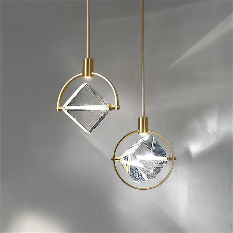 Crystal Led Pendant Lights Kitchen Fixture Suspension Bedside Hanging Lamp Nordic Loft Living Room Dining Room Indoor Home Decor