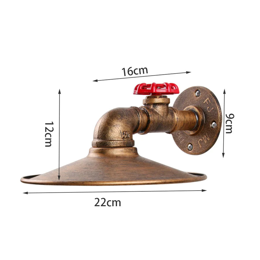 American Retro Sconce Wall Lamp Vintage Indusitrial Wall Light E27 Plated Iron Lampshade Home Deco Lighting Fixtures Luminaria