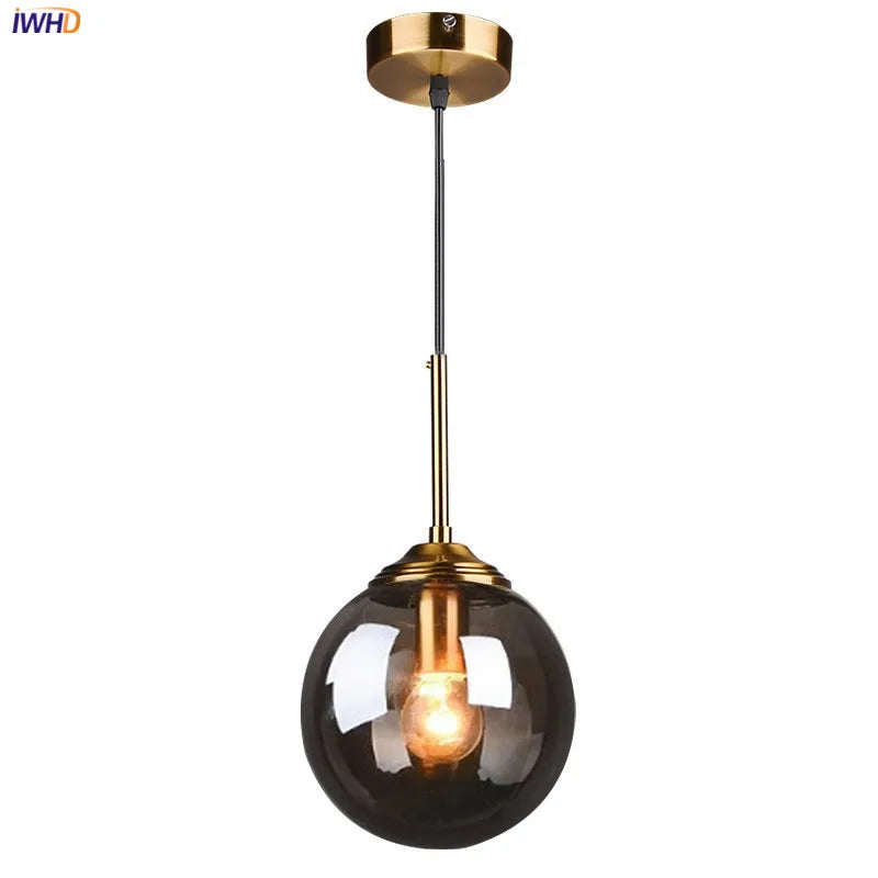 Nordic Modern LED Pendant Lights Fixtures Glass Ball Bedroom Dinning Room Home Indoor Lighting Hanging Lamp Light Luminaria