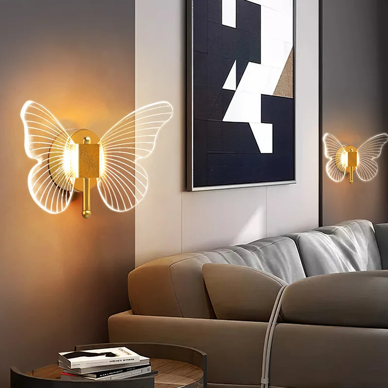 Butterfly LED Wall Lamp Indoor Lighting  Home Bedroom Bedside Table Living Room Decoration Nordic Interior Wall Light Sconces