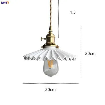 Japanese Style Ceramic Pendant Lights Fxiture Bedroom Dinning Living Room Light Copper Vintage Nordic Lamp Lampara Hanglamp