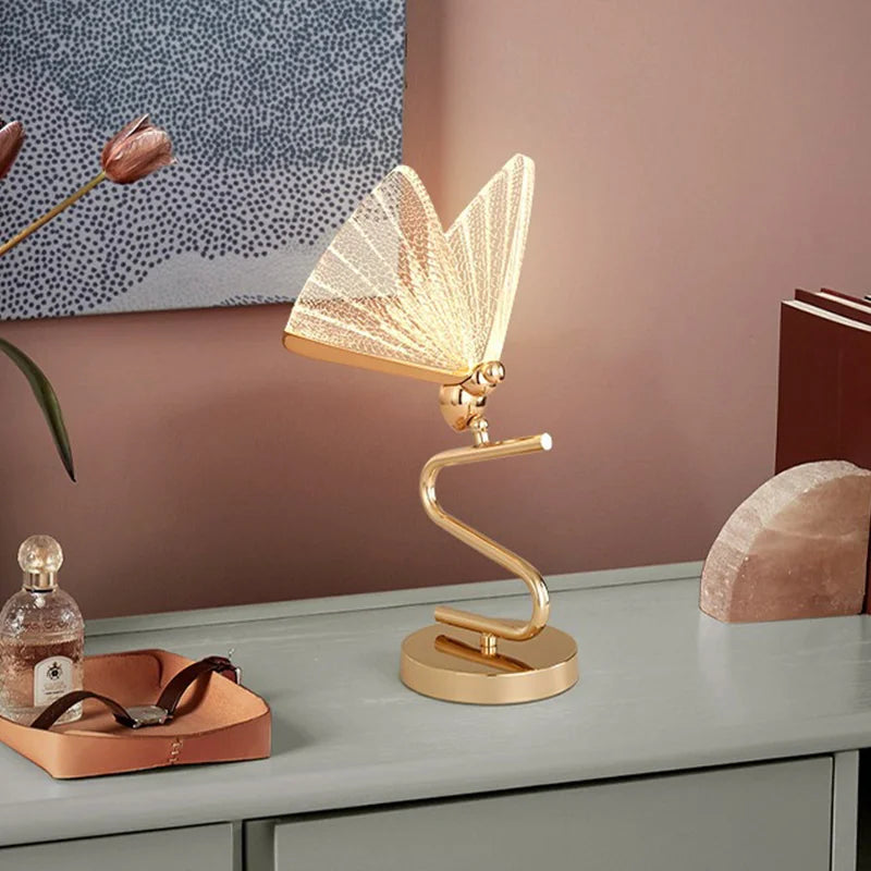 Butterfly Lampshade Night Lamps Nordic Bedside Table Lamp Luxury Light Modern Bedroom Hall Restaurant desk Lamp For Living Room