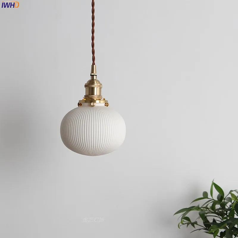 Nordic Style Ceramic Pendant Lights Fixtures Bedroom Dinning Living Room Light Modern LED Pendant Lamp Lighting Luminaire