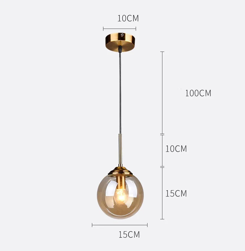 Nordic Modern LED Pendant Lights Fixtures Glass Ball Bedroom Dinning Room Home Indoor Lighting Hanging Lamp Light Luminaria