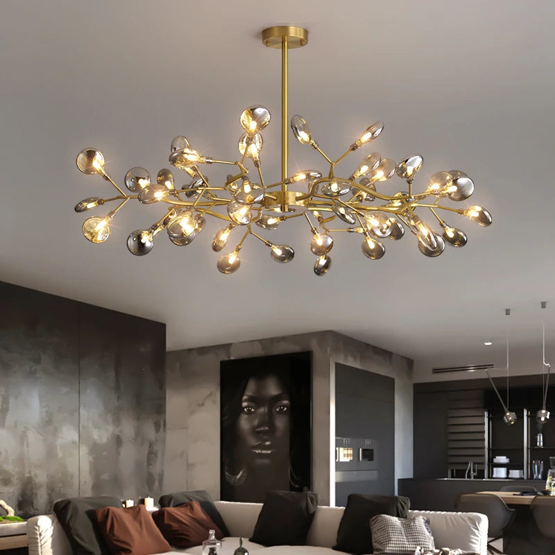 LED Ceiling Chandelier Modern Firefly Light Tree Branch Pendant Hanging Lamp For Home G4 led Bulbs easy replace bulbs