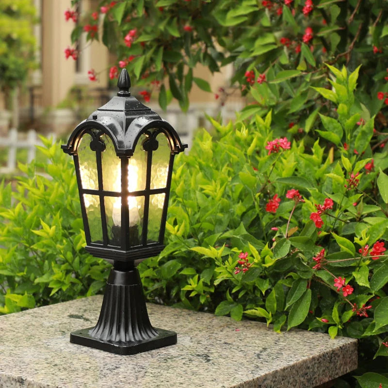 Outdoor Pillar Lamp Jardin Waterproof European Style Villa Garden Pillar Pillar Lamp Outdoor Gate Wall Garden Lamp