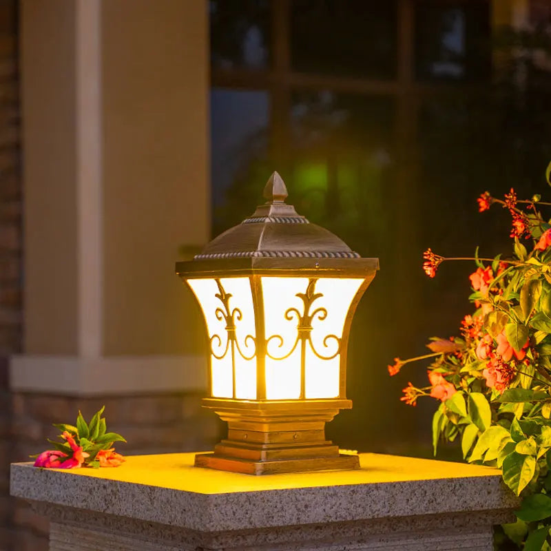 Column Head Lamp Courtyard Wall Lamp Gate Pillar Outdoor Waterproof IP65 Villa Door Pier Household Super Bright Connection