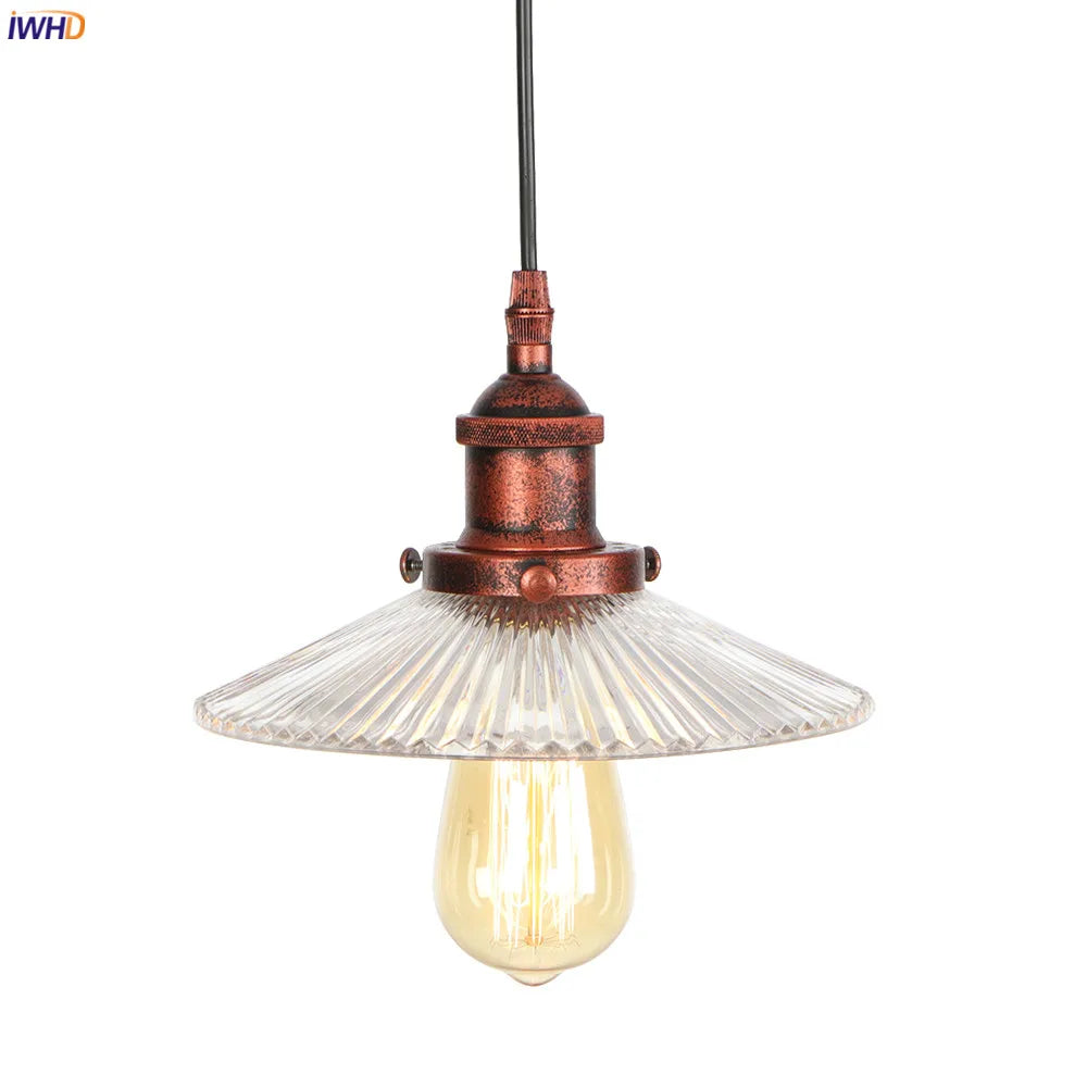 Loft Style Vintage Pendant Lights Bedroom Dinning Living Room Edison Rust Glass Industrial Lamp Hanging Light Luminaire