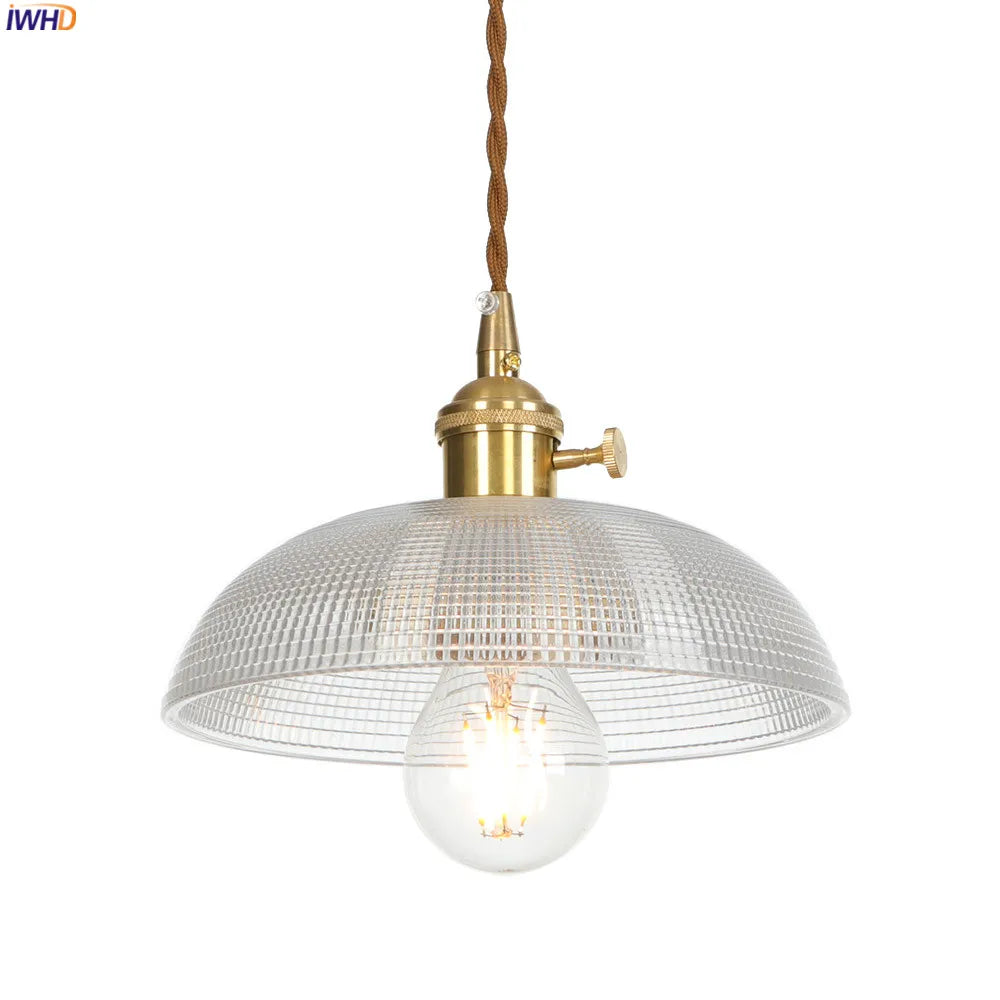 Nordic Style Edison LED Pendant Light Dinning Room Loft Industrial Decor Hanging Lamp Copper Glass Pendant Lights Hanglamp