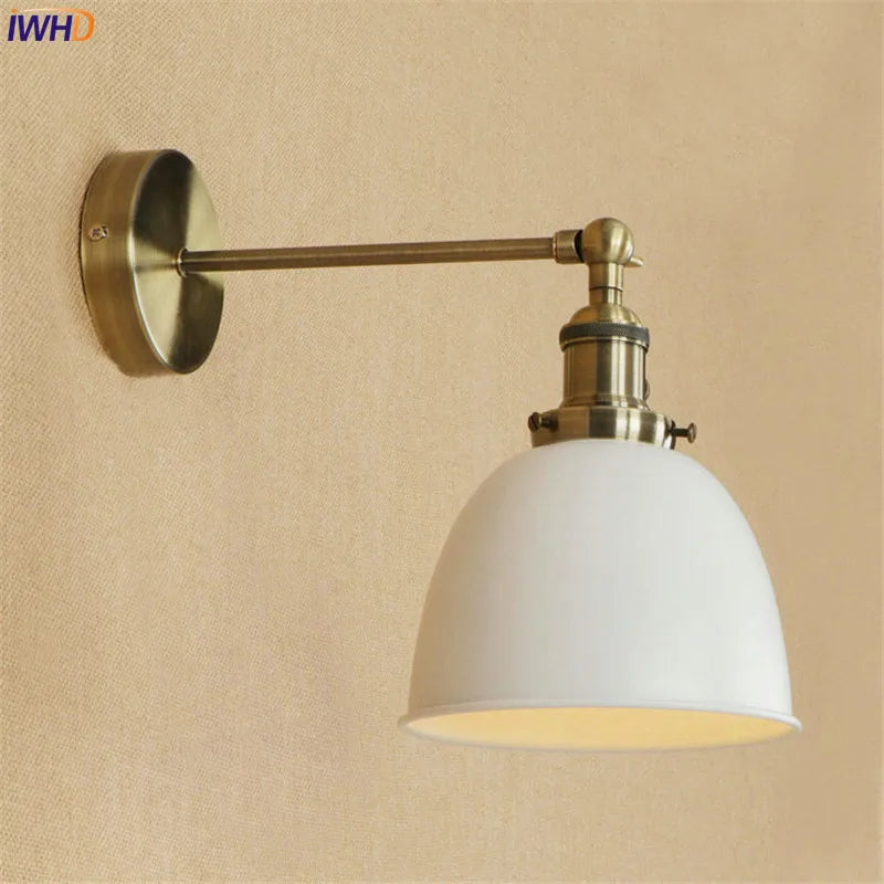 White Brass Retro Wall Lights Fixtures Dinning Room 4W LED Edison Stair Light Industrial Vintage Arm Wall Lamp Lamparas