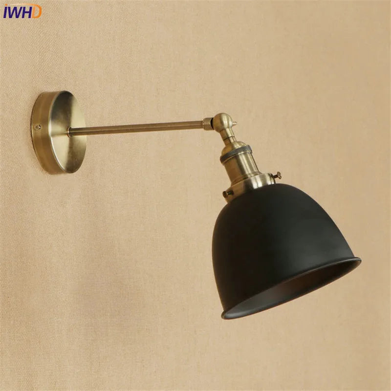 Brass Black Retro LED Wall Light Fixtures Wandlamp E27 4W Edison Loft Industrial Vintage Arm Wall Lamp Lamparas De Pared