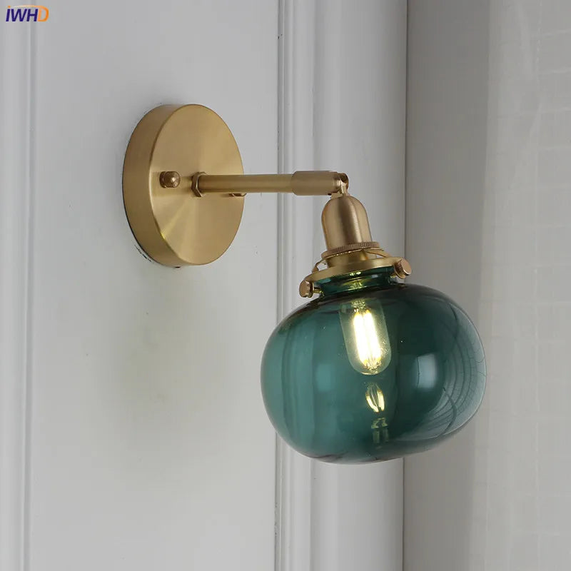 Nordic Glass Ball Wall Light Bathroom Mirror Bedroom Beside Copper Modern Wall Lamp Sconce LED Wandlamp Home Lighting