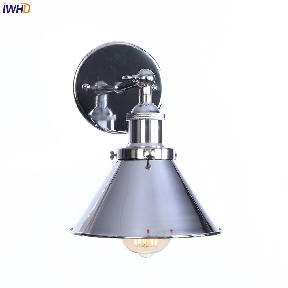 Adjustable Silver Vintage Wall Lamp Beside Bathroom Mirror Loft Retro Wall Light Sconces Industrial Home Lighting Luminaire