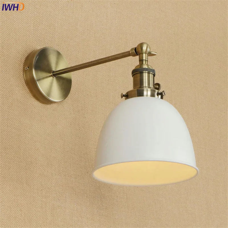 White Brass Retro Wall Lights Fixtures Dinning Room 4W LED Edison Stair Light Industrial Vintage Arm Wall Lamp Lamparas