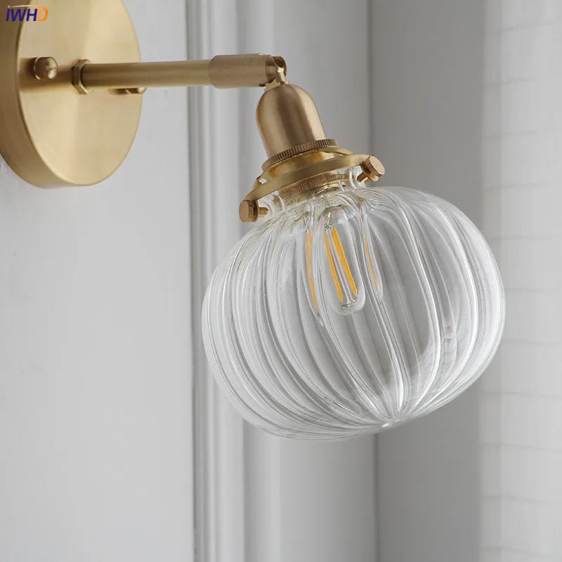 Nordic Glass Ball Wall Light Bathroom Mirror Bedroom Beside Copper Modern Wall Lamp Sconce LED Wandlamp Home Lighting