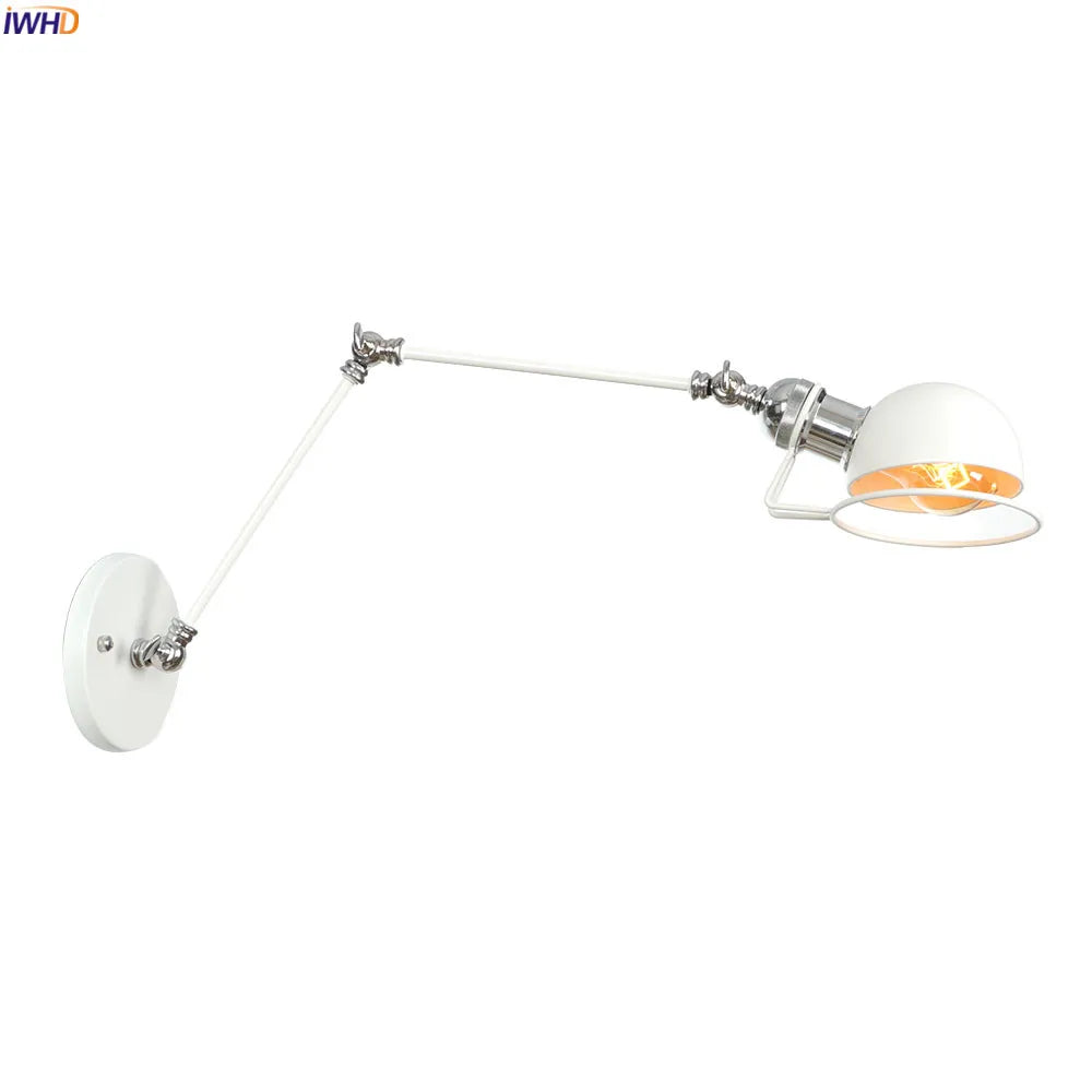 White Adjustable Swing Long Arm Wall Light Fixtures Bedroom Stair Bathroom Edison Loft Vintage Wall Lamp Sconce Lighting