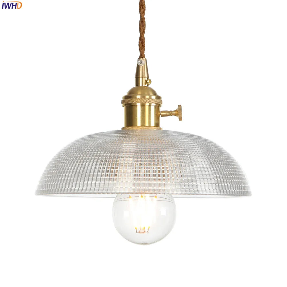 Nordic Style Edison LED Pendant Light Dinning Room Loft Industrial Decor Hanging Lamp Copper Glass Pendant Lights Hanglamp