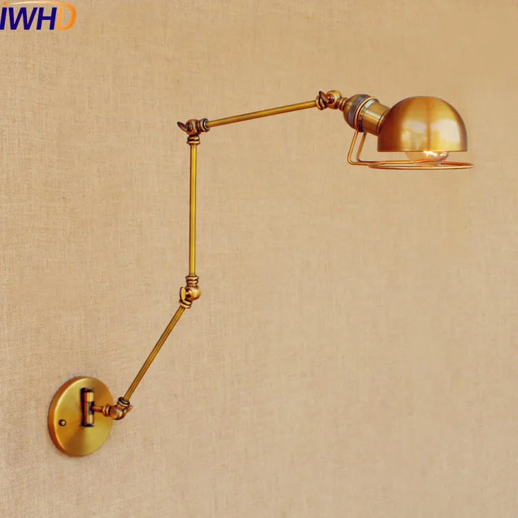 Gold Swing Long Arm Wall Lamp LED Edison Retro Loft Industrial Wall Light Sconce Lamparas De Pared