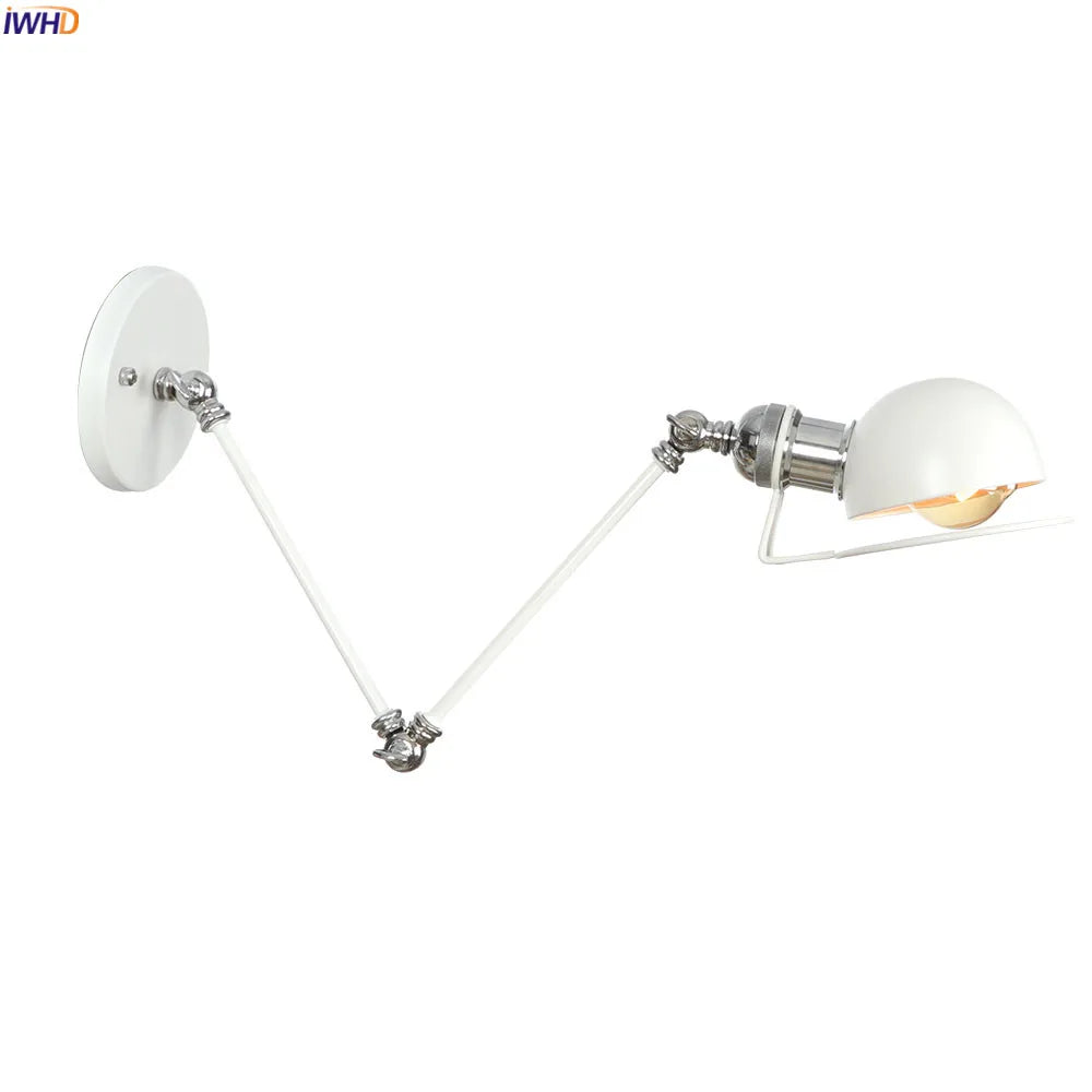 White Adjustable Swing Long Arm Wall Light Fixtures Bedroom Stair Bathroom Edison Loft Vintage Wall Lamp Sconce Lighting