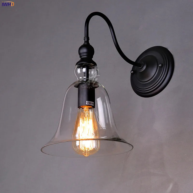 Glass Loft Antique Vintage Wall Lamp Bedroom Living Room Stair Edison Retro Industrial Wall Lights Fixtures Wandlamp LED