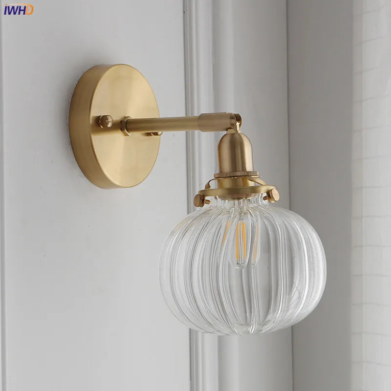 Nordic Glass Ball Wall Light Bathroom Mirror Bedroom Beside Copper Modern Wall Lamp Sconce LED Wandlamp Home Lighting