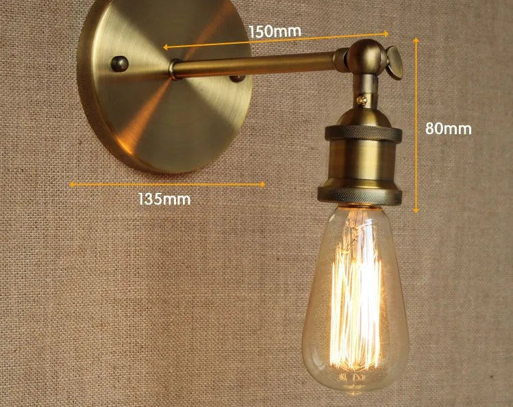 Industrial Vintage Wall Lamp LED Home Lighting American Country Loft Style Edison Wall Sconce Arandela Lampara Pared