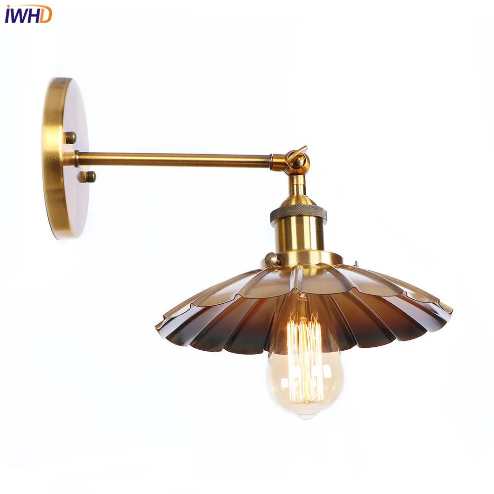 Iron Golden Antique Wall Lights LED Edison Bedroom Living Room Retro Loft Style Industrial Wall Lamp Vintage Wandlamp