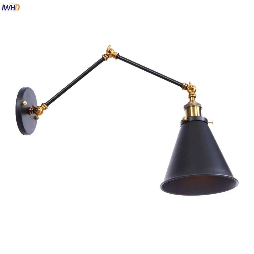 Loft Industrial Decor Retro Wall Light Fixtures Stair Hallway Aisle Swing Long Arm Wall Lamp Lights Wandlamp Luminaria LED