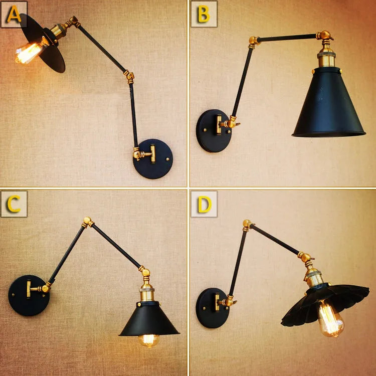 Adjustable Swing Arm Wall Lamp Vintage Lampe Dinning Room Edison Retro Loft Style Industrial Wall Sconces Appliques Arandela