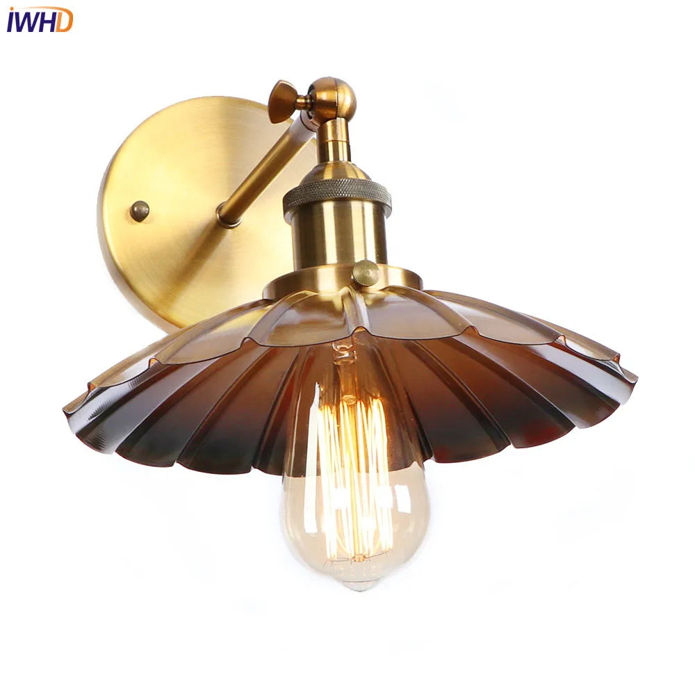 Iron Golden Antique Wall Lights LED Edison Bedroom Living Room Retro Loft Style Industrial Wall Lamp Vintage Wandlamp