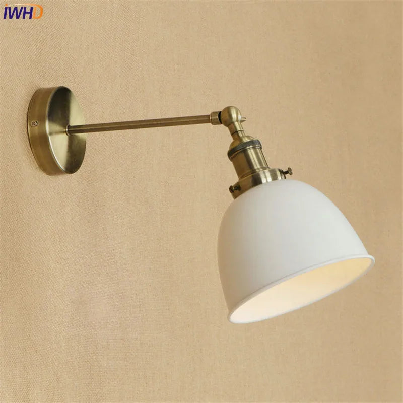 White Brass Retro Wall Lights Fixtures Dinning Room 4W LED Edison Stair Light Industrial Vintage Arm Wall Lamp Lamparas