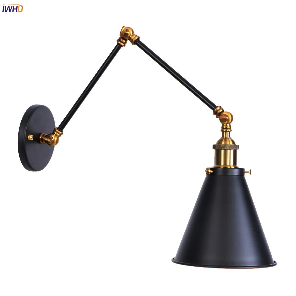 Loft Industrial Decor Retro Wall Light Fixtures Stair Hallway Aisle Swing Long Arm Wall Lamp Lights Wandlamp Luminaria LED