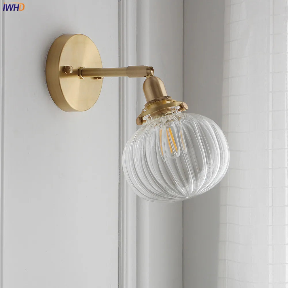 Nordic Glass Ball Wall Light Bathroom Mirror Bedroom Beside Copper Modern Wall Lamp Sconce LED Wandlamp Home Lighting