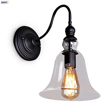 Glass Loft Antique Vintage Wall Lamp Bedroom Living Room Stair Edison Retro Industrial Wall Lights Fixtures Wandlamp LED