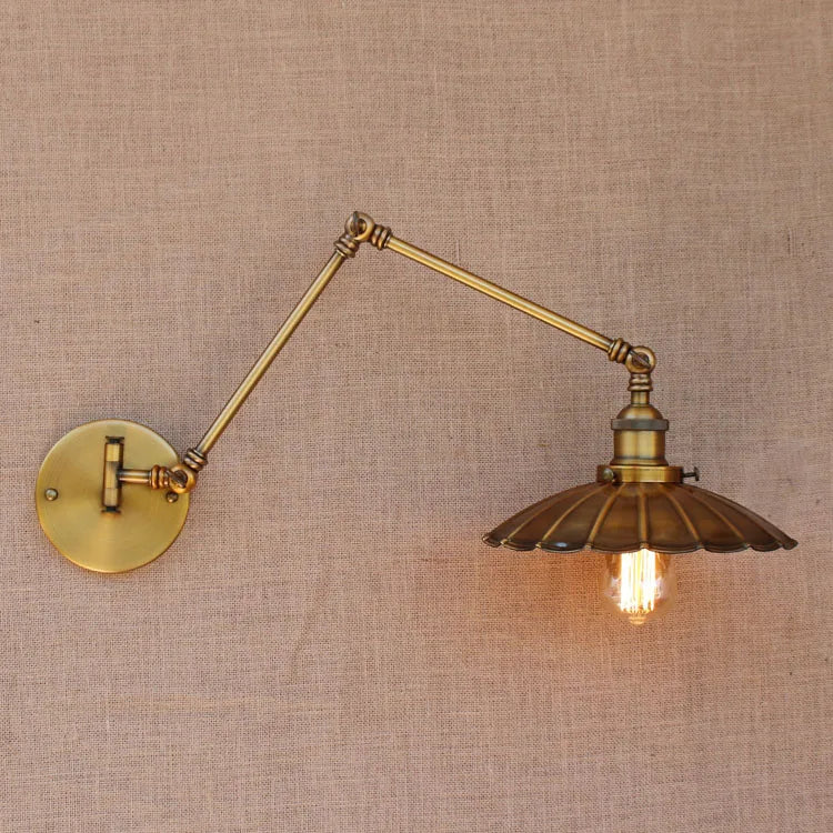 Copper Adjustable Long Swing Arm Wall Lamp Vintage Wandlamp Edison Loft Style Industrial Wall Sconce Applique Murale Luminaire