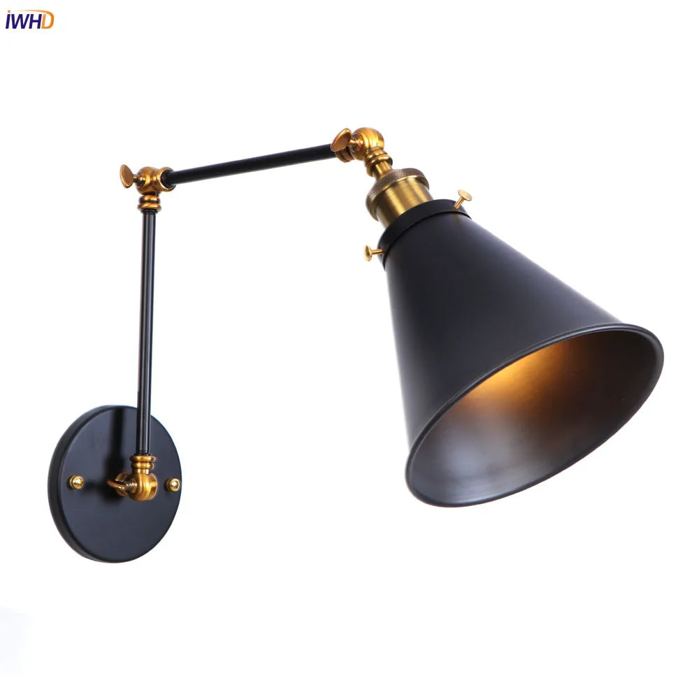 Loft Industrial Decor Retro Wall Light Fixtures Stair Hallway Aisle Swing Long Arm Wall Lamp Lights Wandlamp Luminaria LED