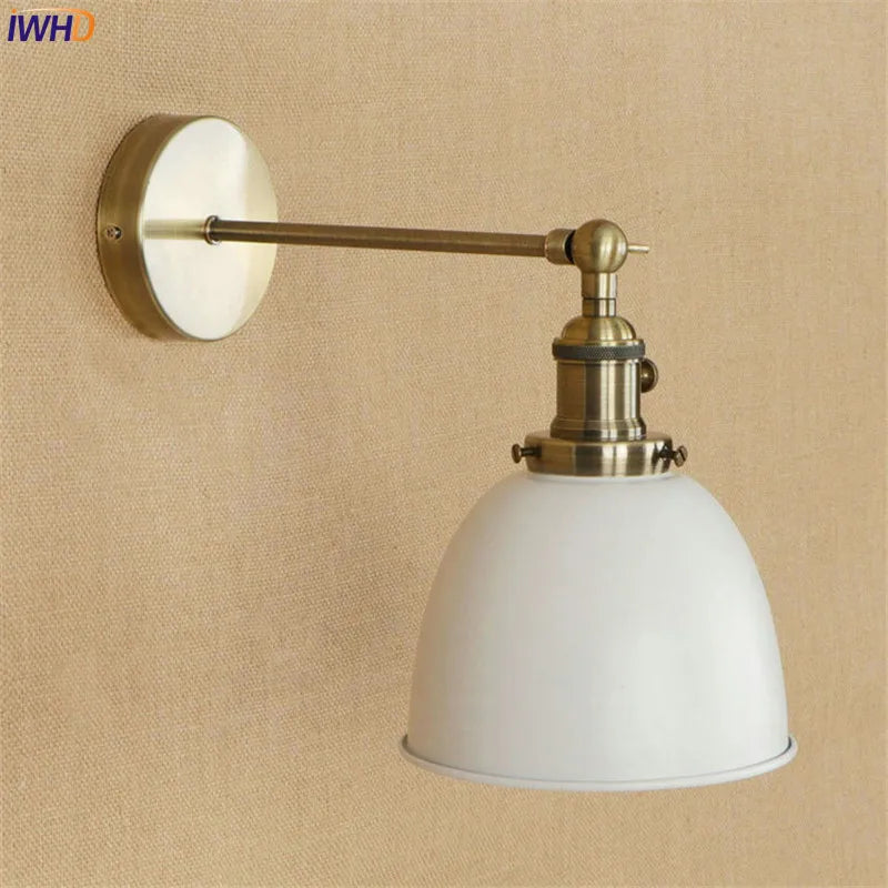 White Brass Retro Wall Lights Fixtures Dinning Room 4W LED Edison Stair Light Industrial Vintage Arm Wall Lamp Lamparas