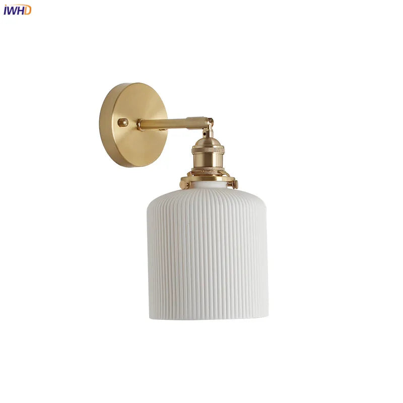 Nordic Ceramic LED Wall Light Bathroom Mirror Bedroom Modern Japanese Style Vintage Wall Lamp Sconce LED Wandlamp Lighting