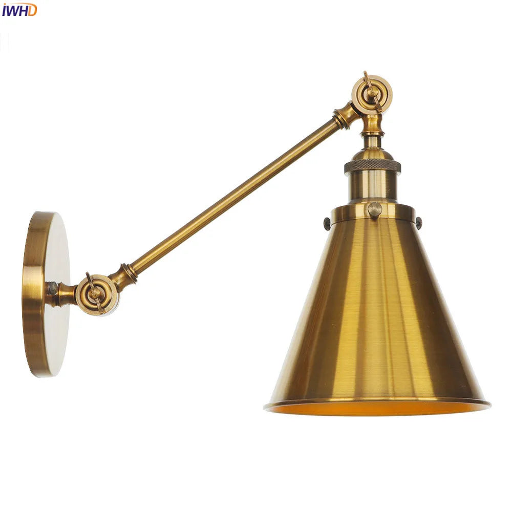 Loft Industrial Decor LED Wall Light Up Down Stair Gold Swing Long Arm Lamp Antique Vintage Wall Sconces Appliques Murale