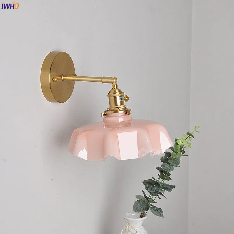 New Nordic Modern LED Wall Lamp Beside Bedroom Living Room Stair Light Switch 4 Colors Glass Wandlamp Luminaria